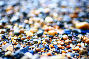 Pebble texture on the river bank