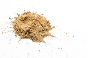 ginger powder isolated on white