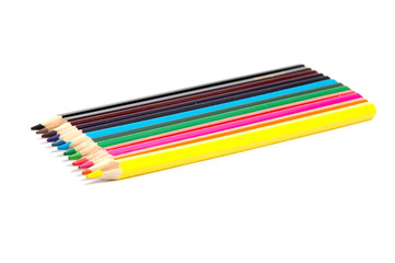 pencils color on white background pencils color group