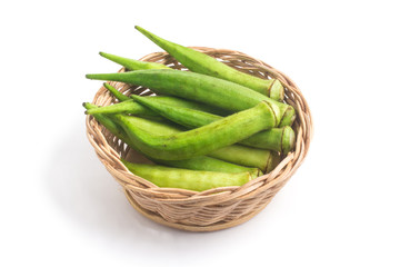 Brazilian Okra into a Basket