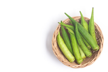 Brazilian Okra into a Basket