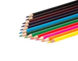 pencils color on white background pencils color group
