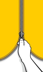 Man hand unzip zipper © jamesbin