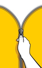 Hand unzip zipper © jamesbin