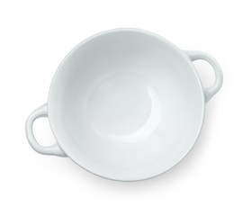 Top view of empty ceramic soup bowl © Coprid
