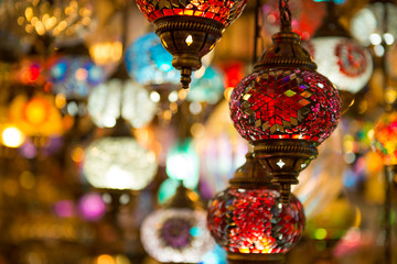 Colorful Turkish lamps.