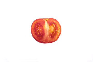Cut tomato on a white background

