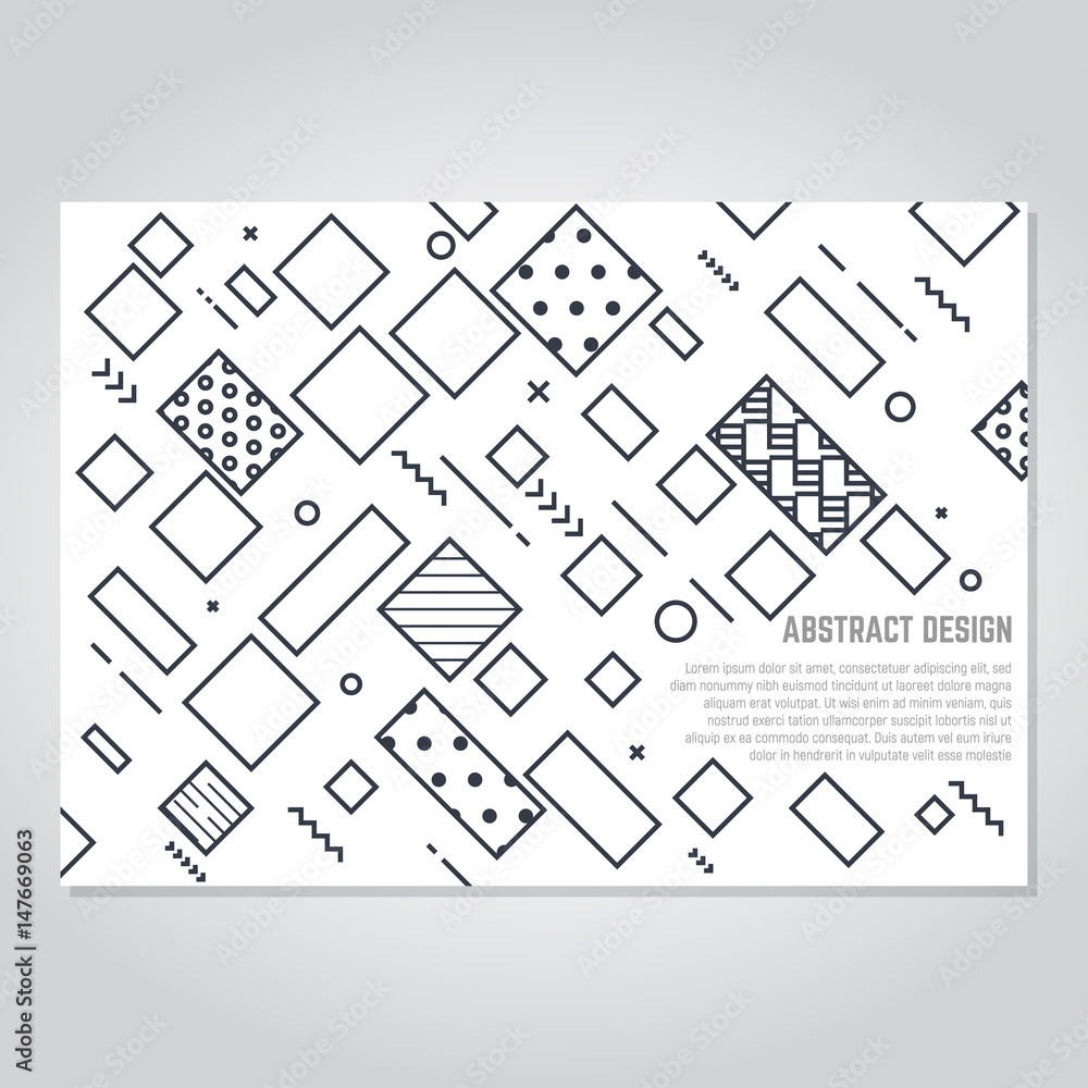 Poster geometric abstract pattern background. template for book cover, flyer, placard, magazine or poster a