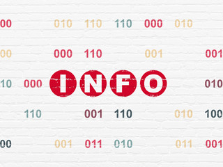 Data concept: Info on wall background