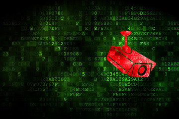 Security concept: Cctv Camera on digital background