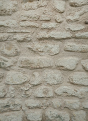 Old grunge brick gray wall background. Weathered urban texture, architectural detail pattern