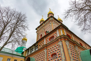 SERGIEV POSAD, RUSSIA - APRIL 26, 2017: Architecture of the ensemble of orthodox buildings of the...