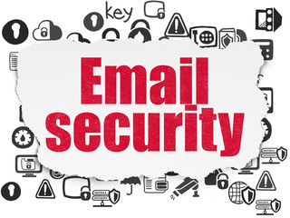 Protection concept: Email Security on Torn Paper background