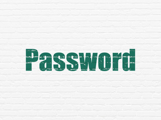 Protection concept: Password on wall background