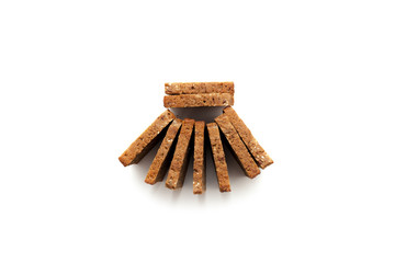 Black sliced toast bread on white background
