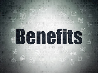 Business concept: Benefits on Digital Data Paper background