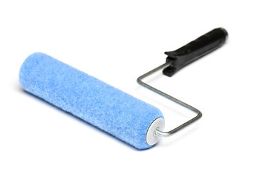 Paint Roller Over White Background