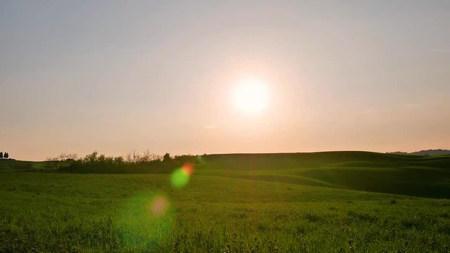 tuscany landscape - val d'orcia at the sunset