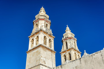 Fototapeta na wymiar Campeche Cathedral Spires