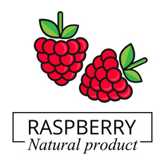 cartoon raspberry label