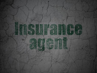 Insurance concept: Insurance Agent on grunge wall background