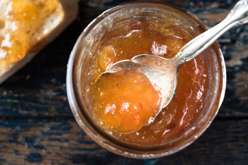 Stone Fruit Preserves in a Jar