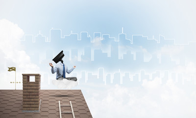 Concept of security and privacy protection with camera headed ma