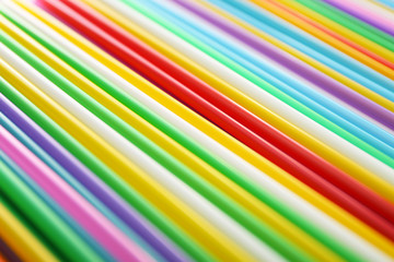 Obraz premium Many colorful straws for drinks as background