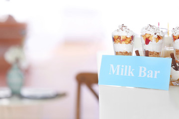 Different desserts in milk bar