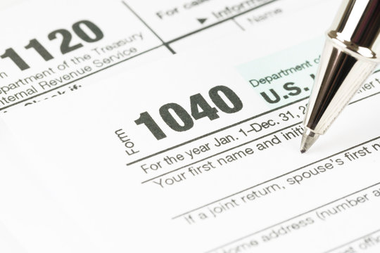 Tax form business financial concept