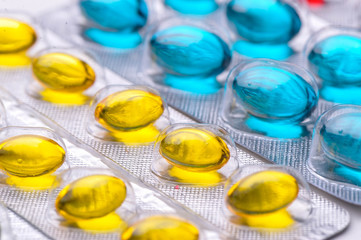 Colorful tablets with capsules