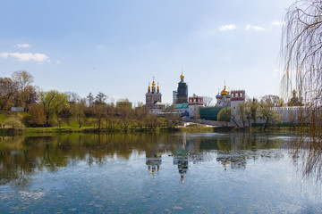 Novodevichy convent, view from the Bolshoi Novodevichy pond. Moscow, Russia