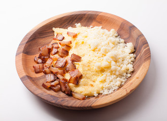 Polenta with bacon