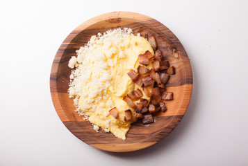 Polenta with bacon