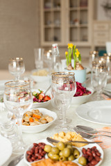 Decorated table for the holiday