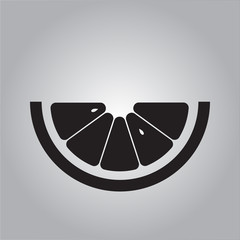 Orange icon flat. Vector grey sign symbol