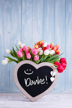 Danke :) Blumenstrauß mit Herz und Smiley