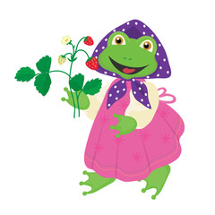 Лягушка с ягодкой