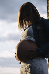 Pregnant woman in the park