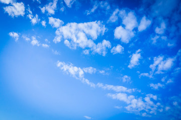 Bright blue sky with beautiful white clouds, background, wallpaper
