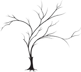 Decorative black vector tree for your design.