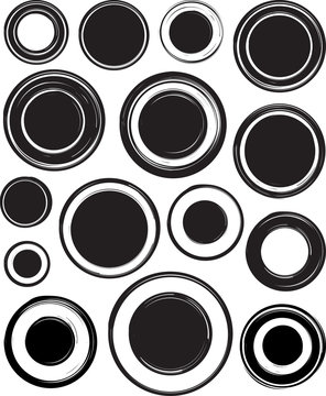 Big set of solid black templates for rubber stamps