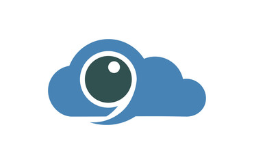 Blue Cloud Technology Company Logo Design Vector Template