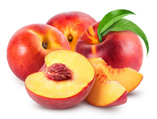 peach fruits isolated