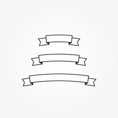 Flat Ribbons Banners Outline