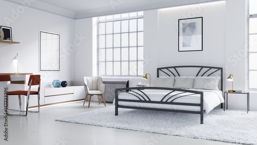 White Modern Bedroom Scandinavian Interior Design