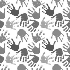 seamless vector pattern of prints of hands