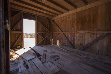 Abandoned Wooden Barn Interior