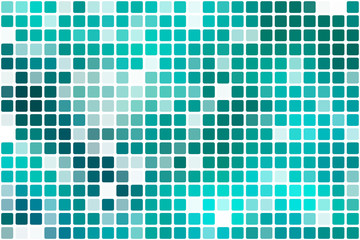Fototapeta premium Turquoise green occasional opacity mosaic over white