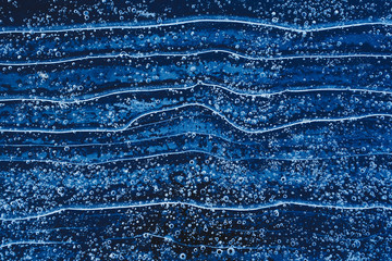 Blue Ice Pattern with Fine Frozen Bubbles